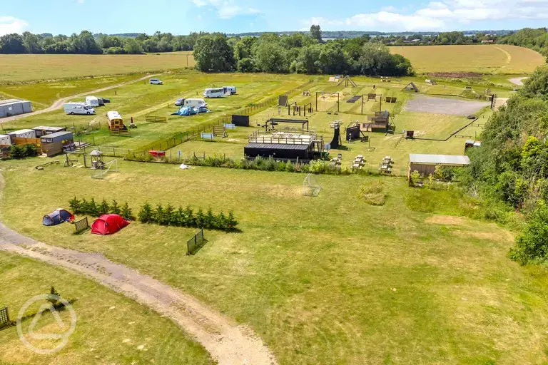 Aerial of the campsite