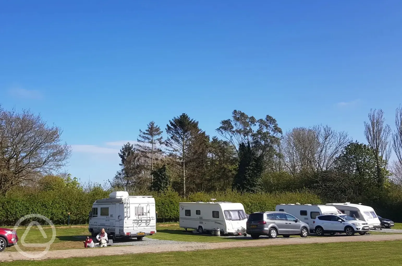 Winter electric hardstanding and grass touring pitches