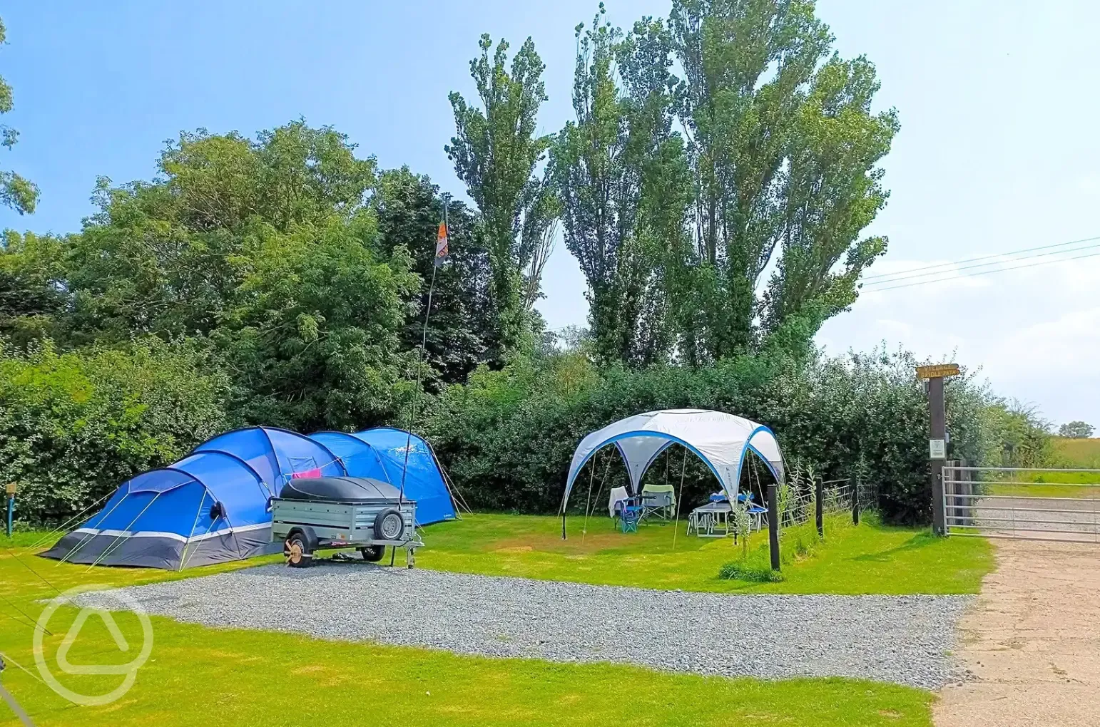 Winter electric hardstanding and grass touring pitches