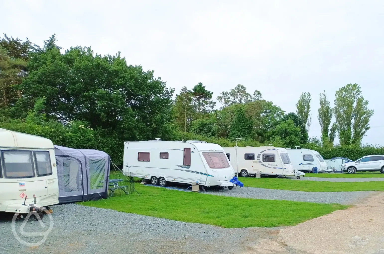 Winter electric hardstanding and grass touring pitches