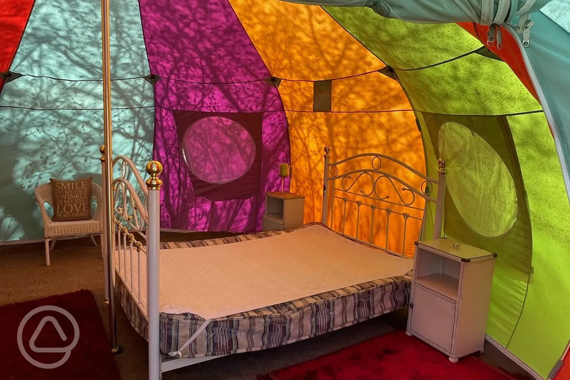 Rainbow Trout bell tent interior