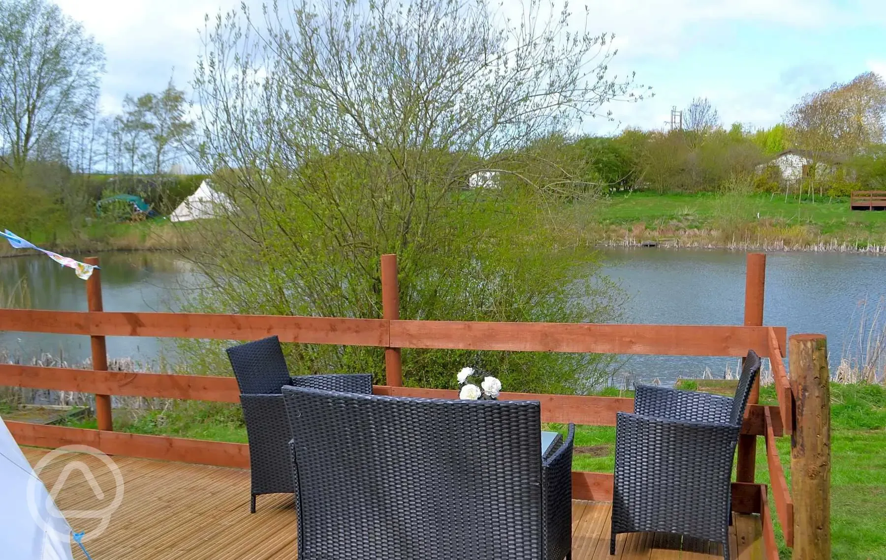 Bell tent decking area