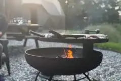 Glamping dome fire pit and BBQ