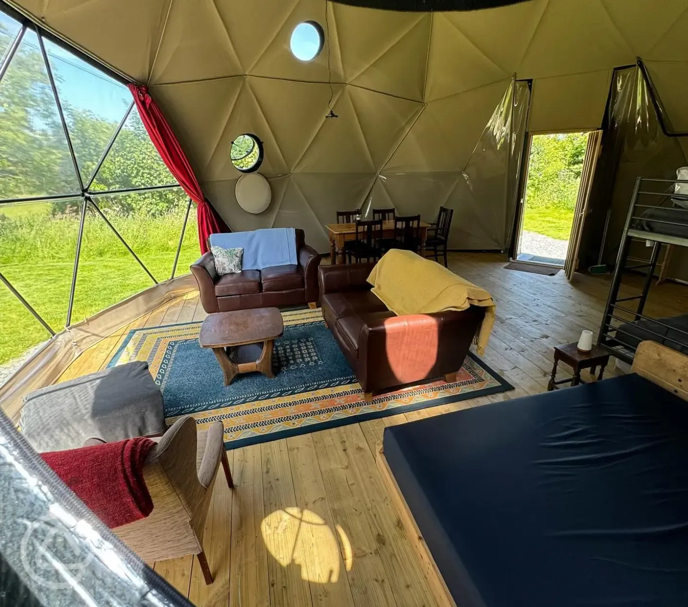 Glamping dome interior