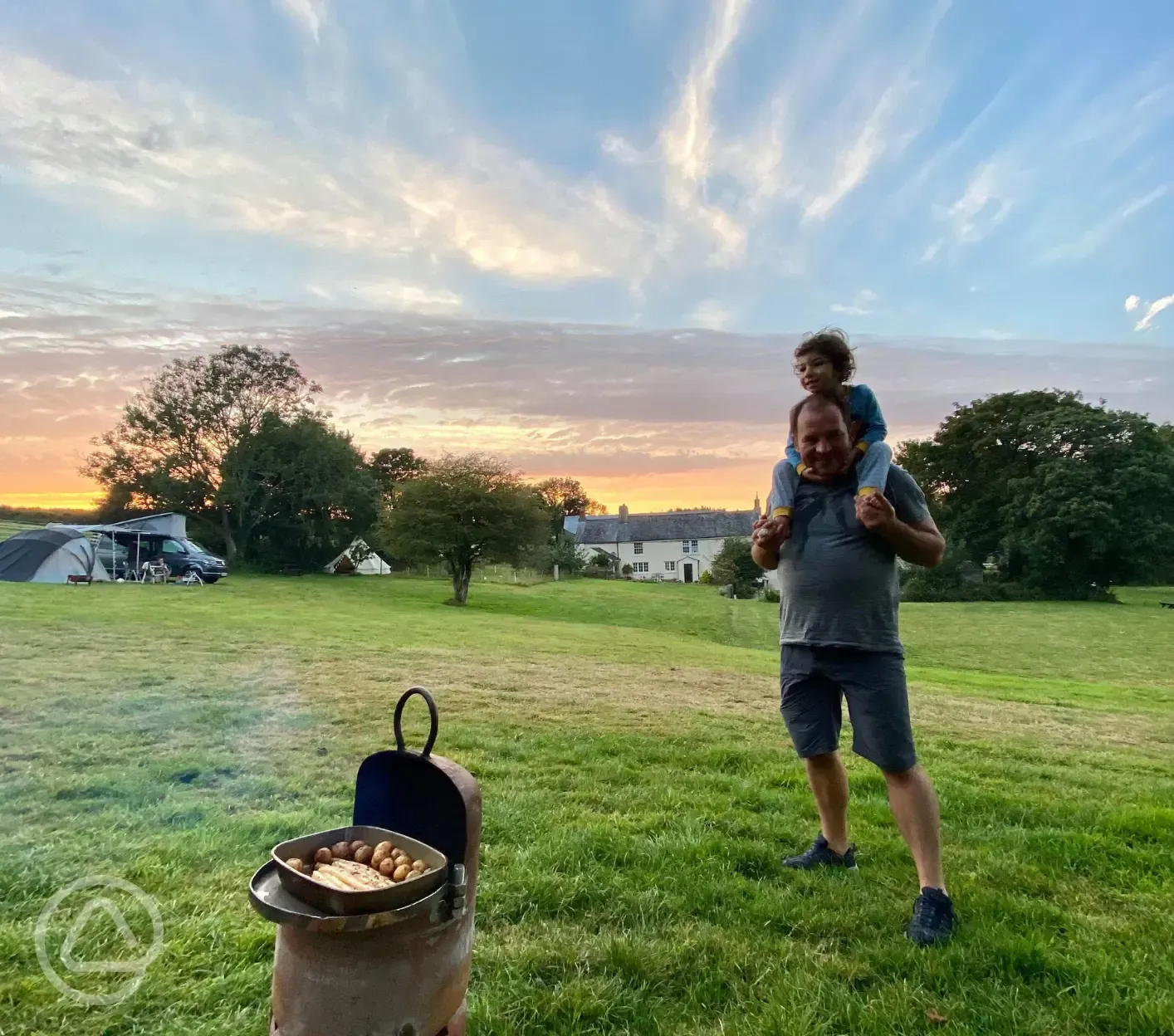 Camping pitches - private fire pits