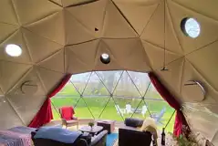 Glamping dome interior
