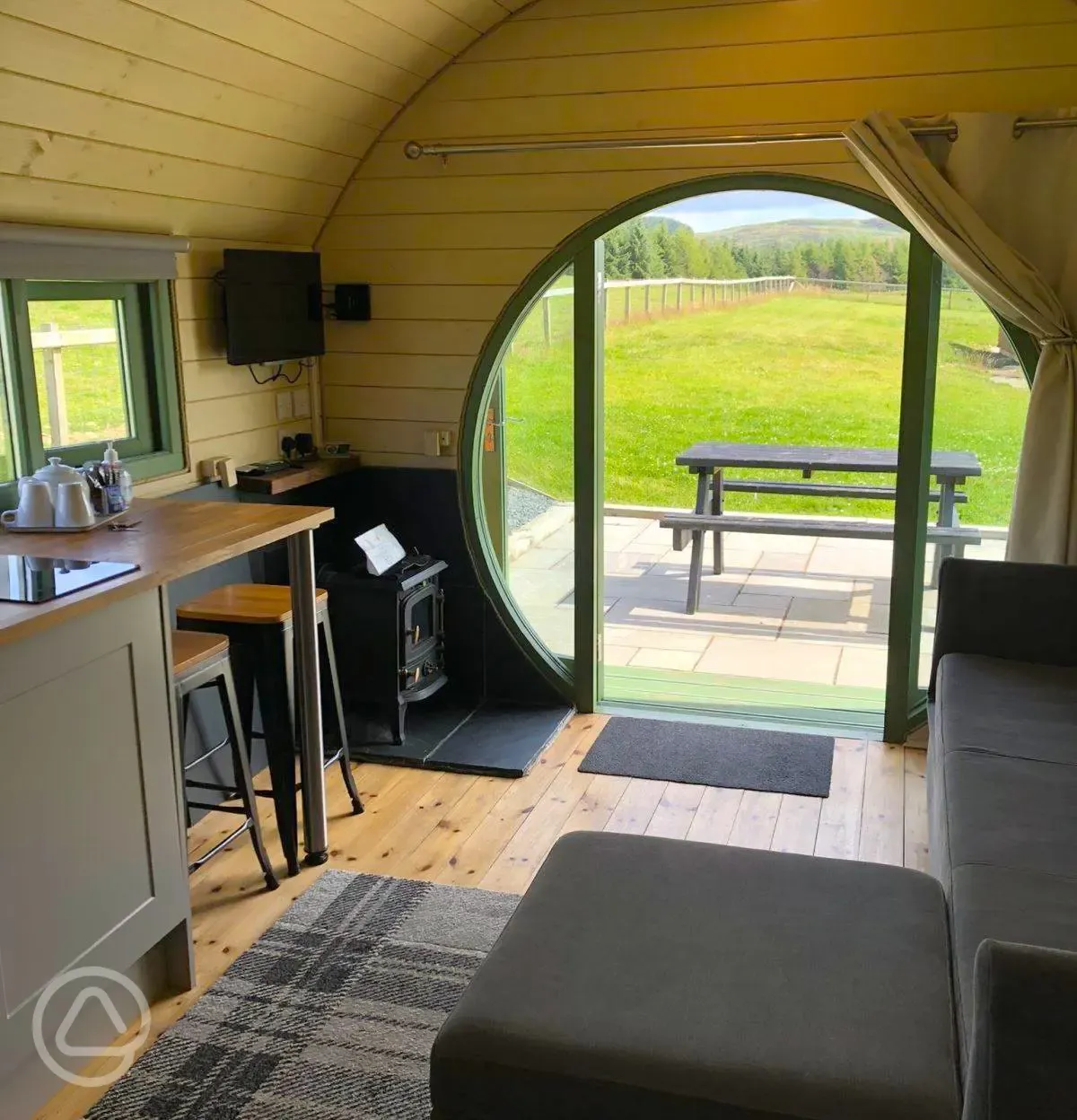 Adult only glamping pod interior 