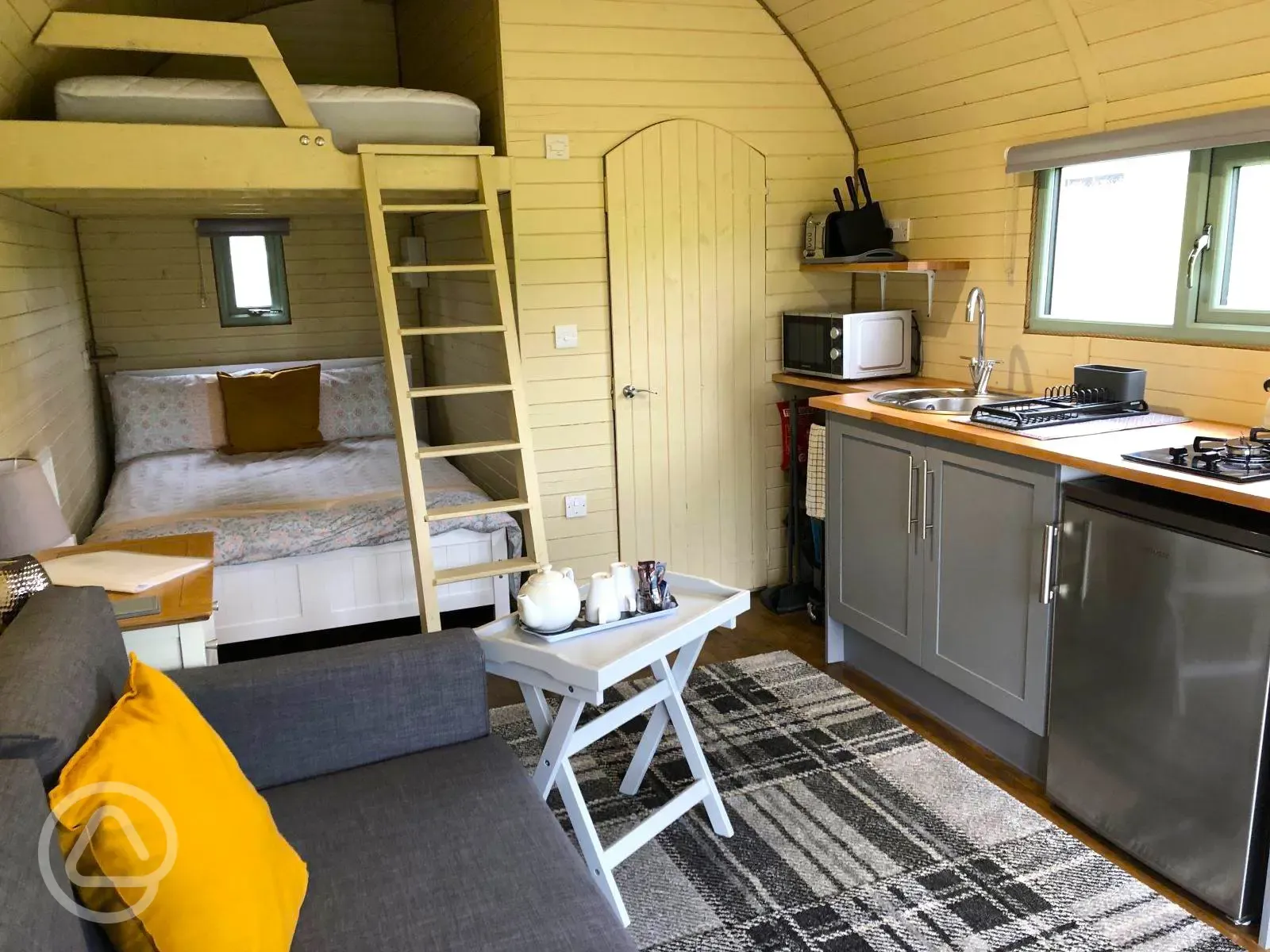 Family glamping pod bunk beds