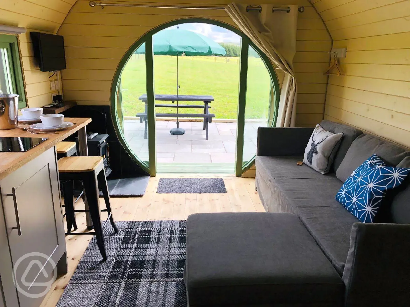 Standard glamping pod interior