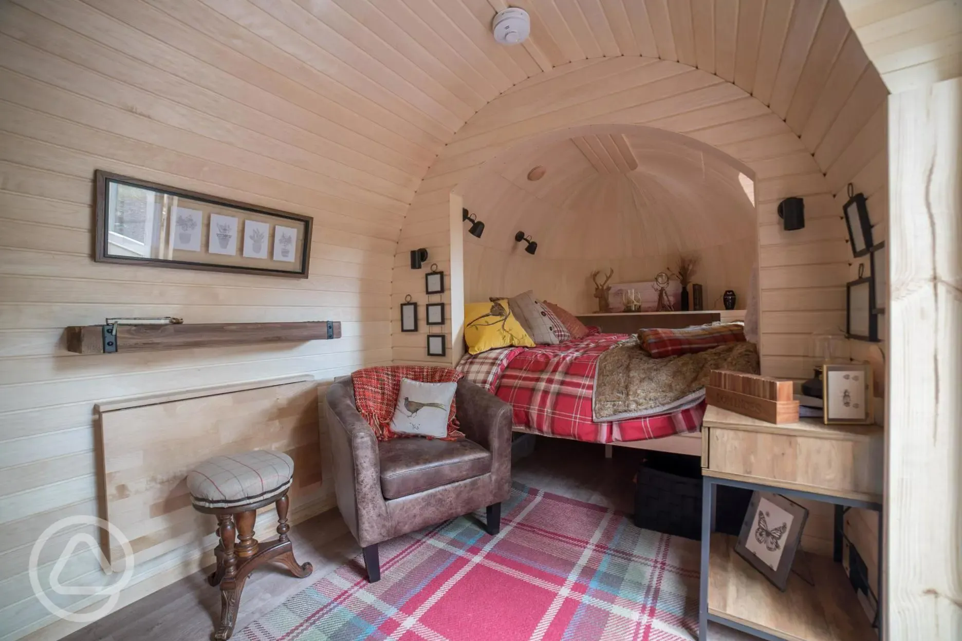 Major's glamping cabin interior 