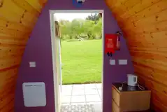 Camping pod interior and views
