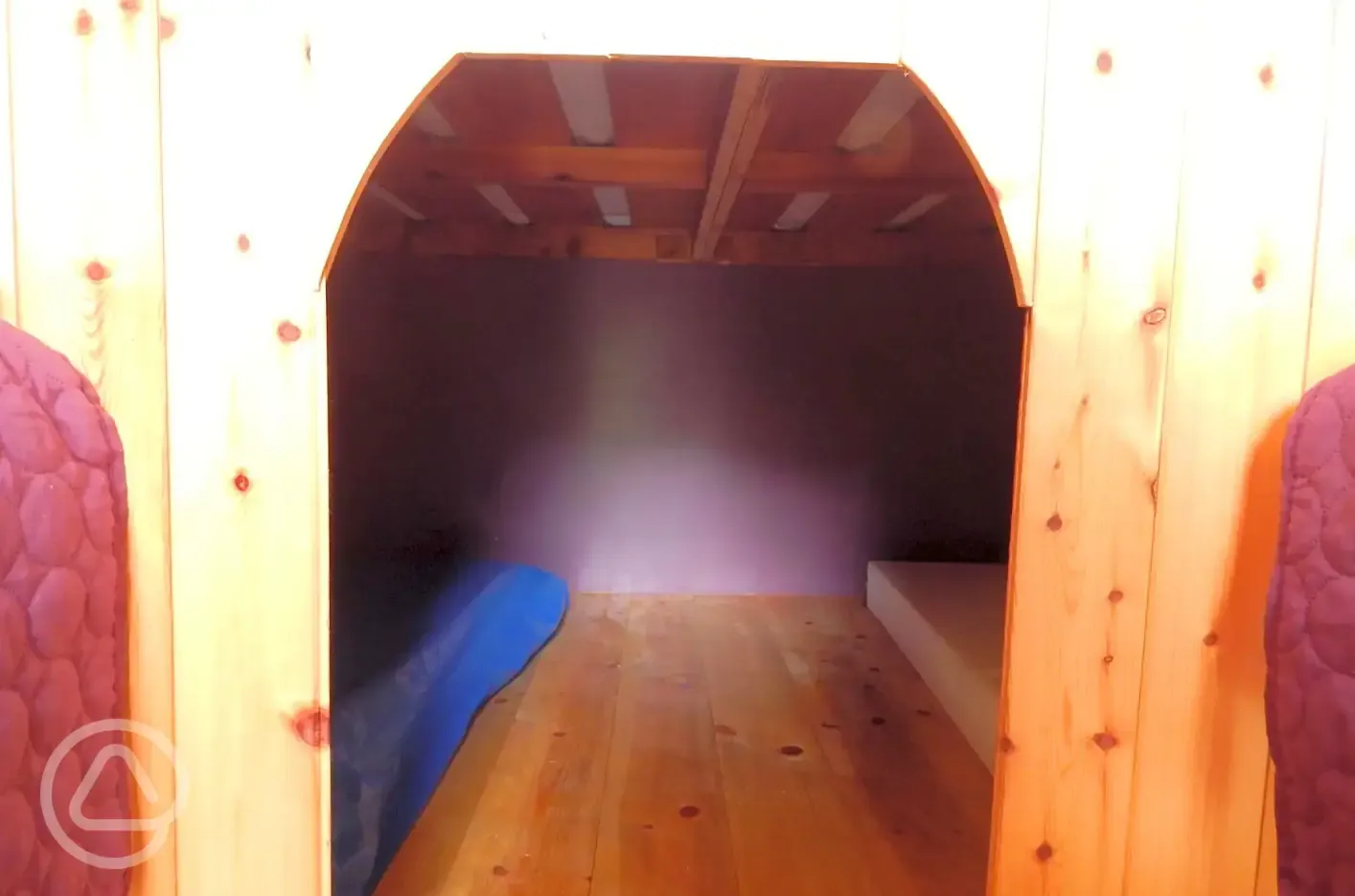 Camping pod under-bed den area