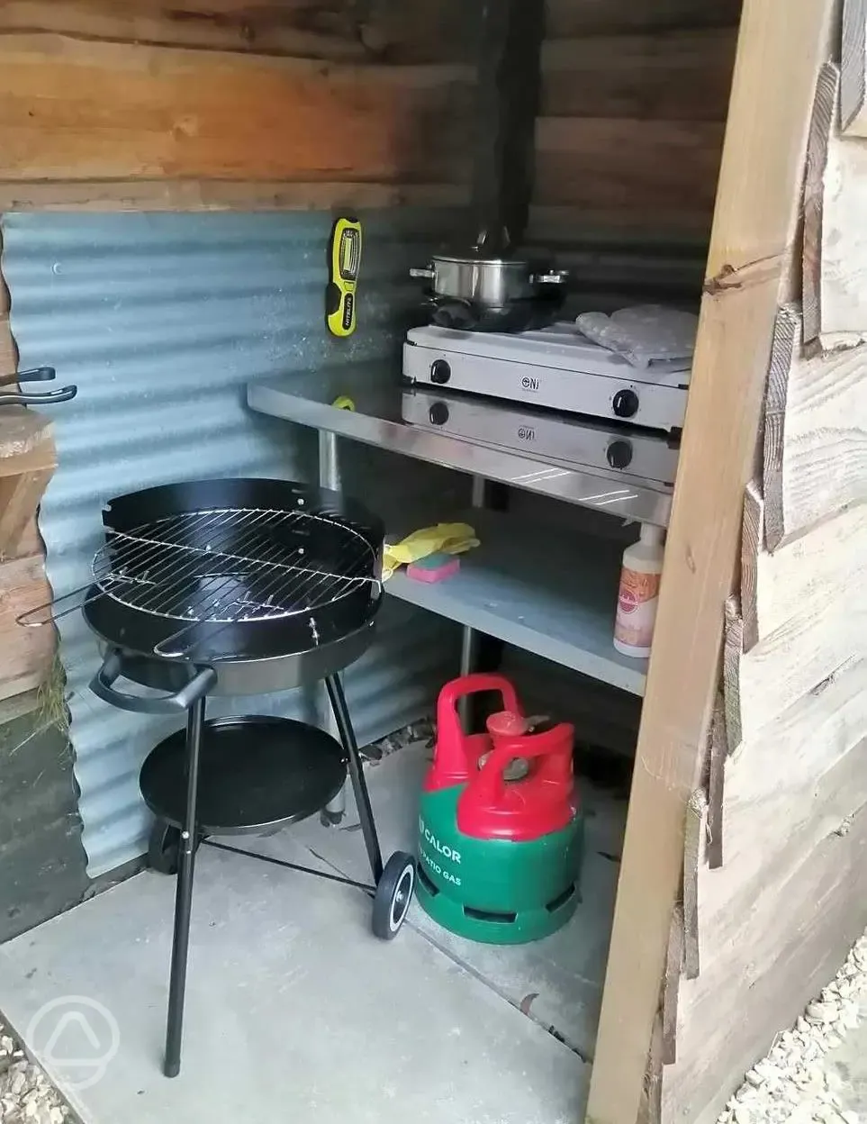 Shepherd's Hut outdoor camp kitchen