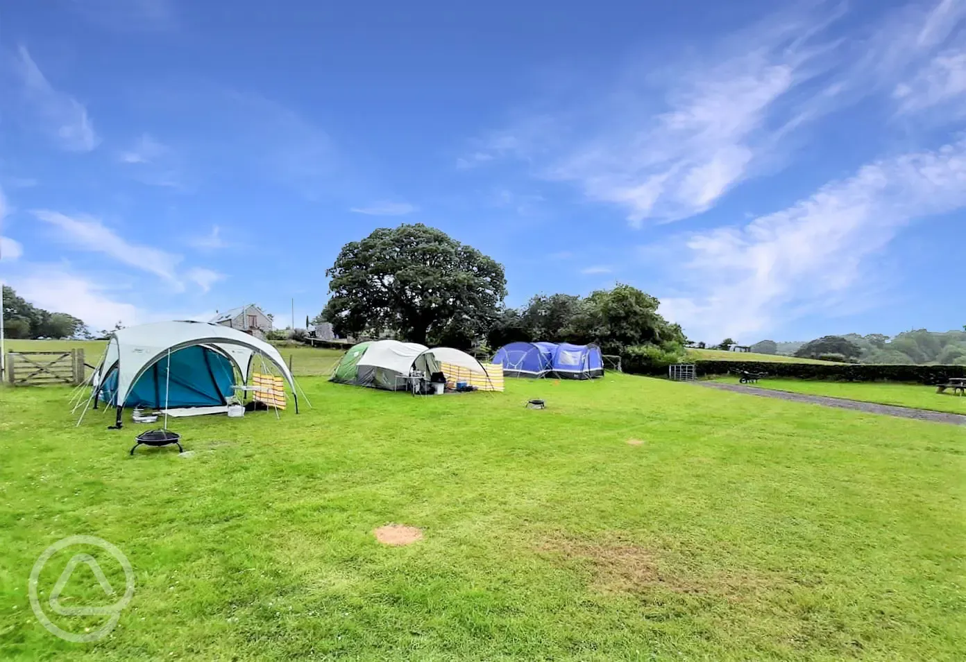 Non electric grass tent pitches