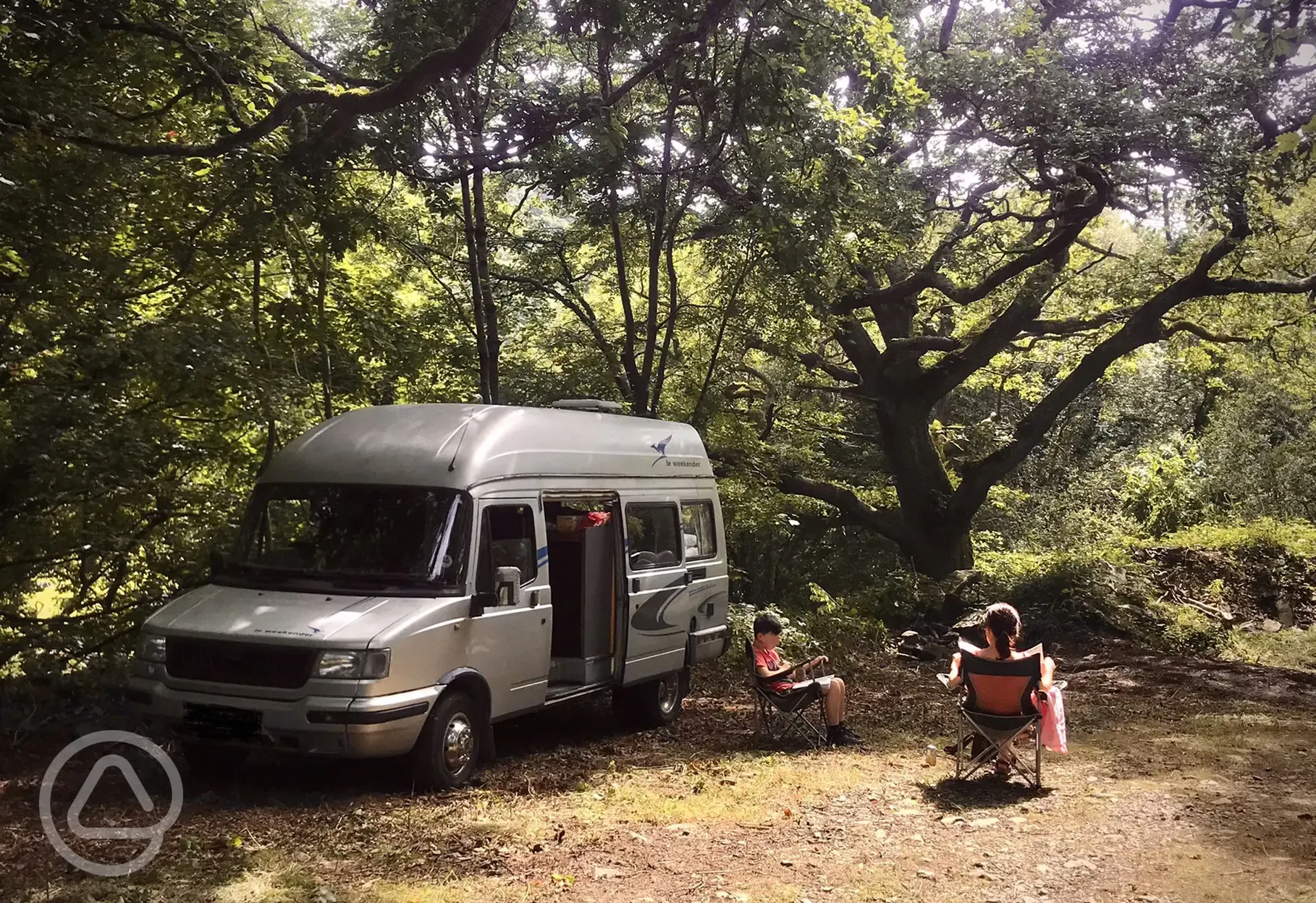 Wooded campervan pitch