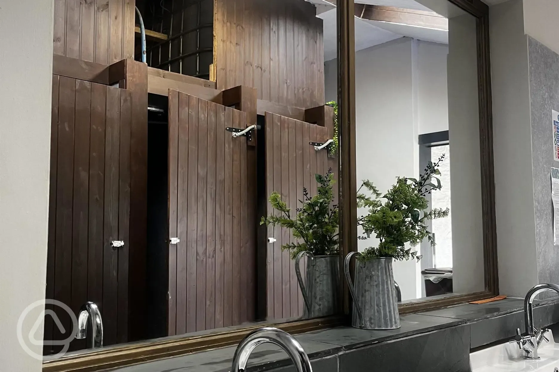 Handwashing sinks in the facility blocks