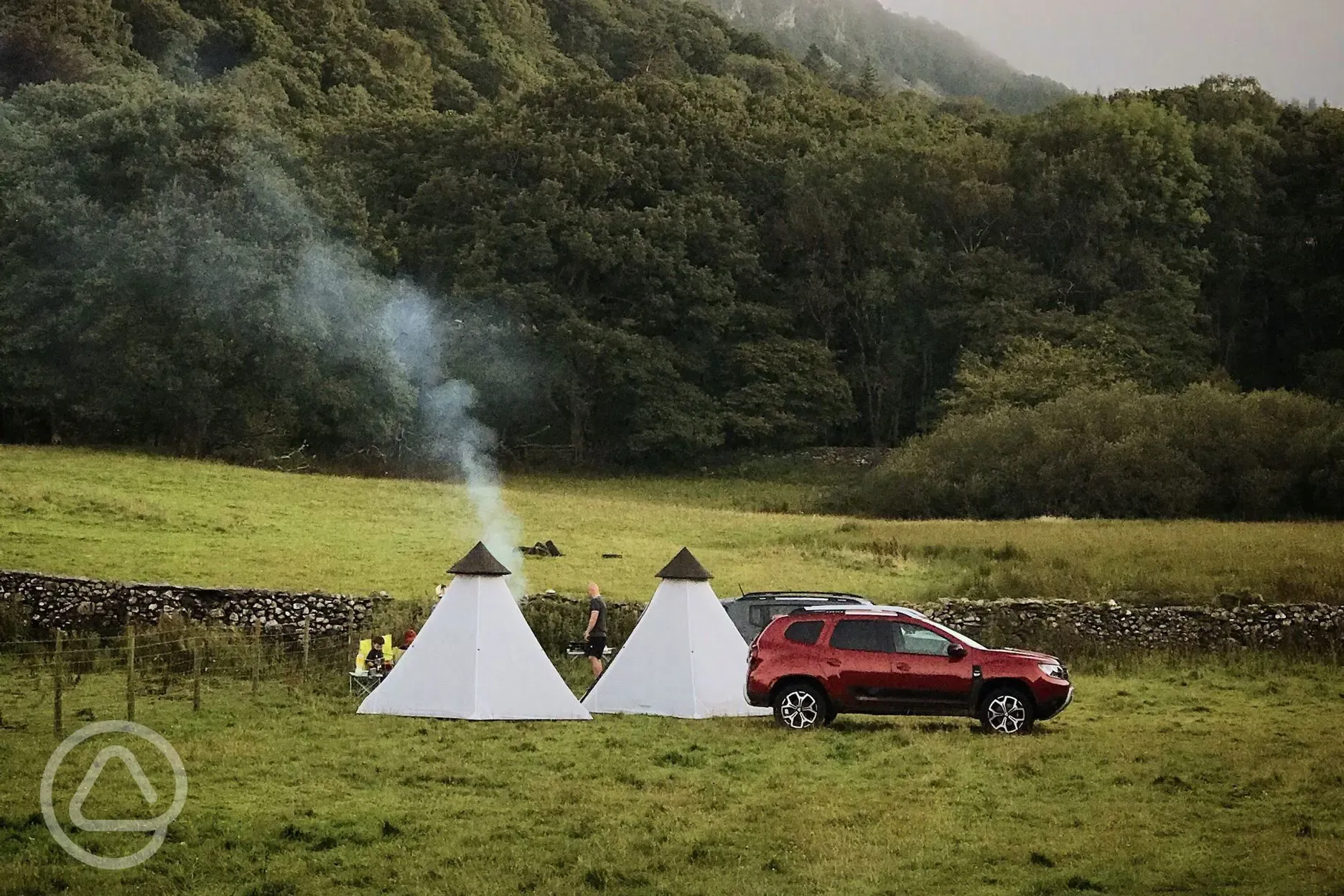 Non electric grass pitches with tree views