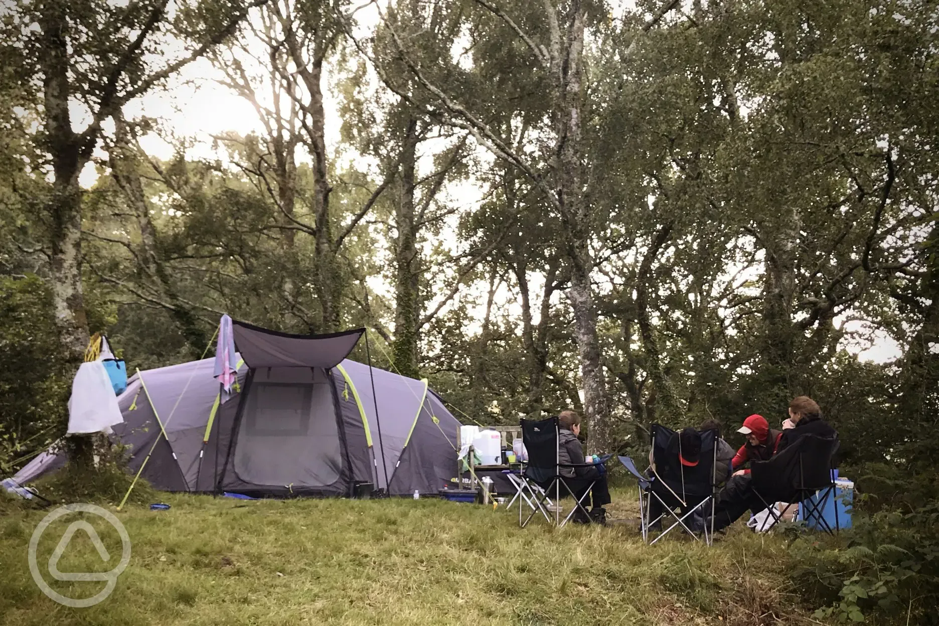 Non electric woodland tent pitch