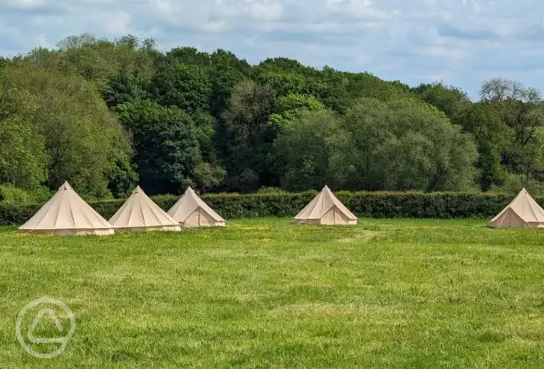 Bell tents and non electric grass pitches
