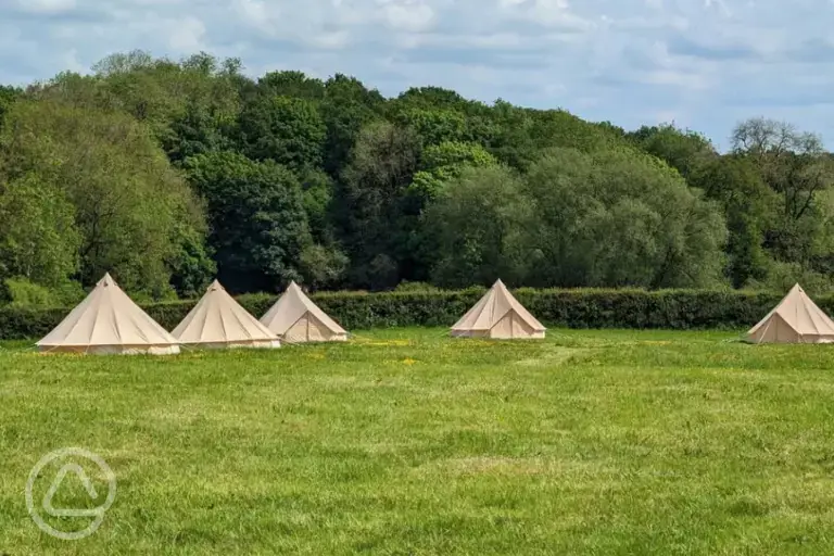 Bell tents and non electric grass pitches