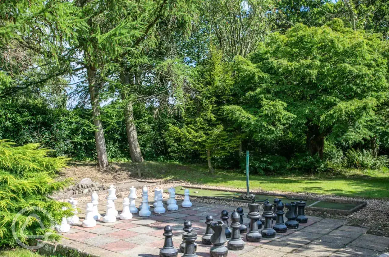 Giant chess in the Orchard Garden
