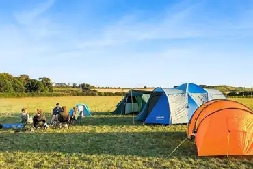 Large tents on non electric grass pitches at Rowbury Farm Camping