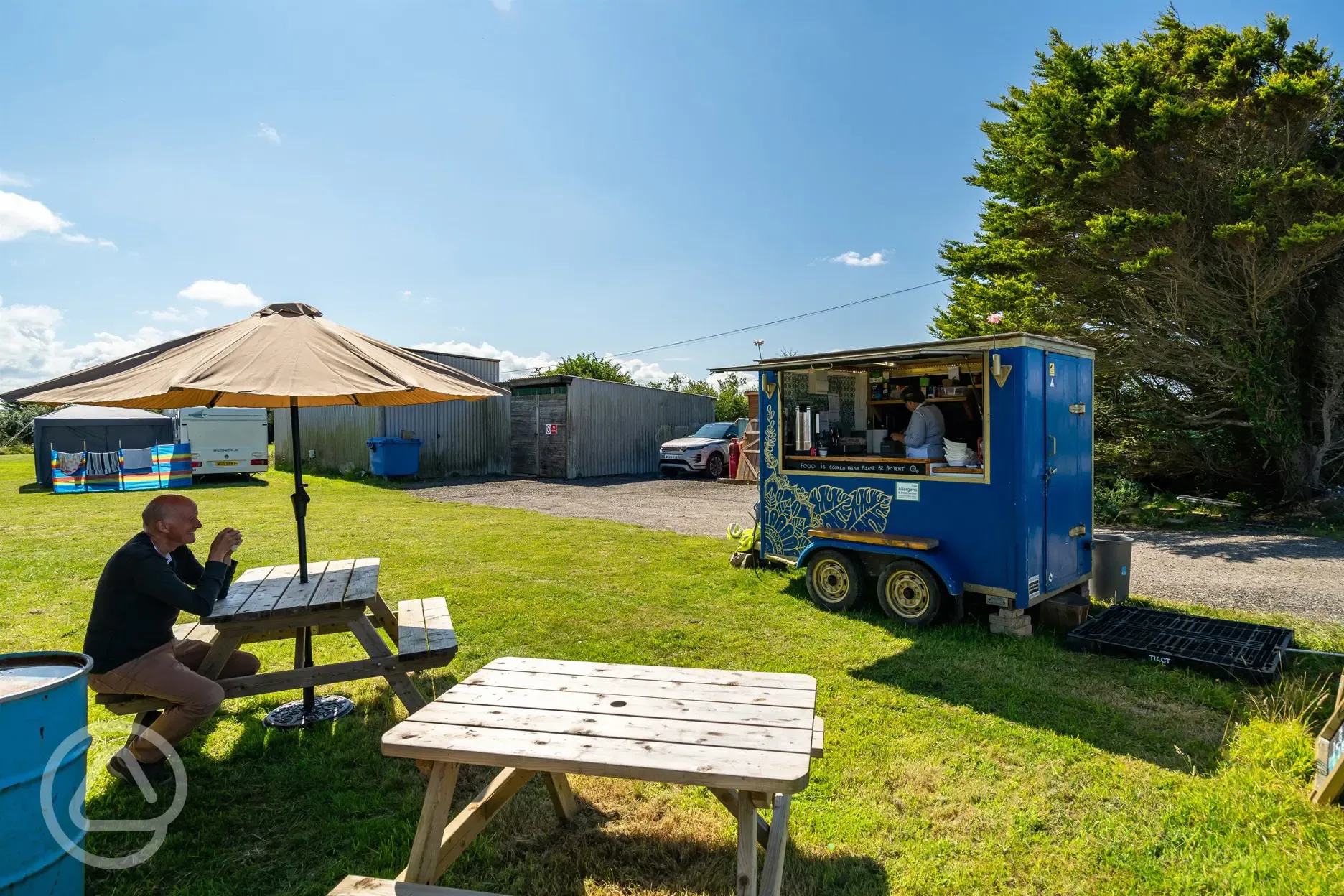 Visiting food truck, often available during peak times