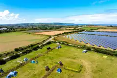 Aerial of The Old Stables towards the coast and neighbouring solar panels
