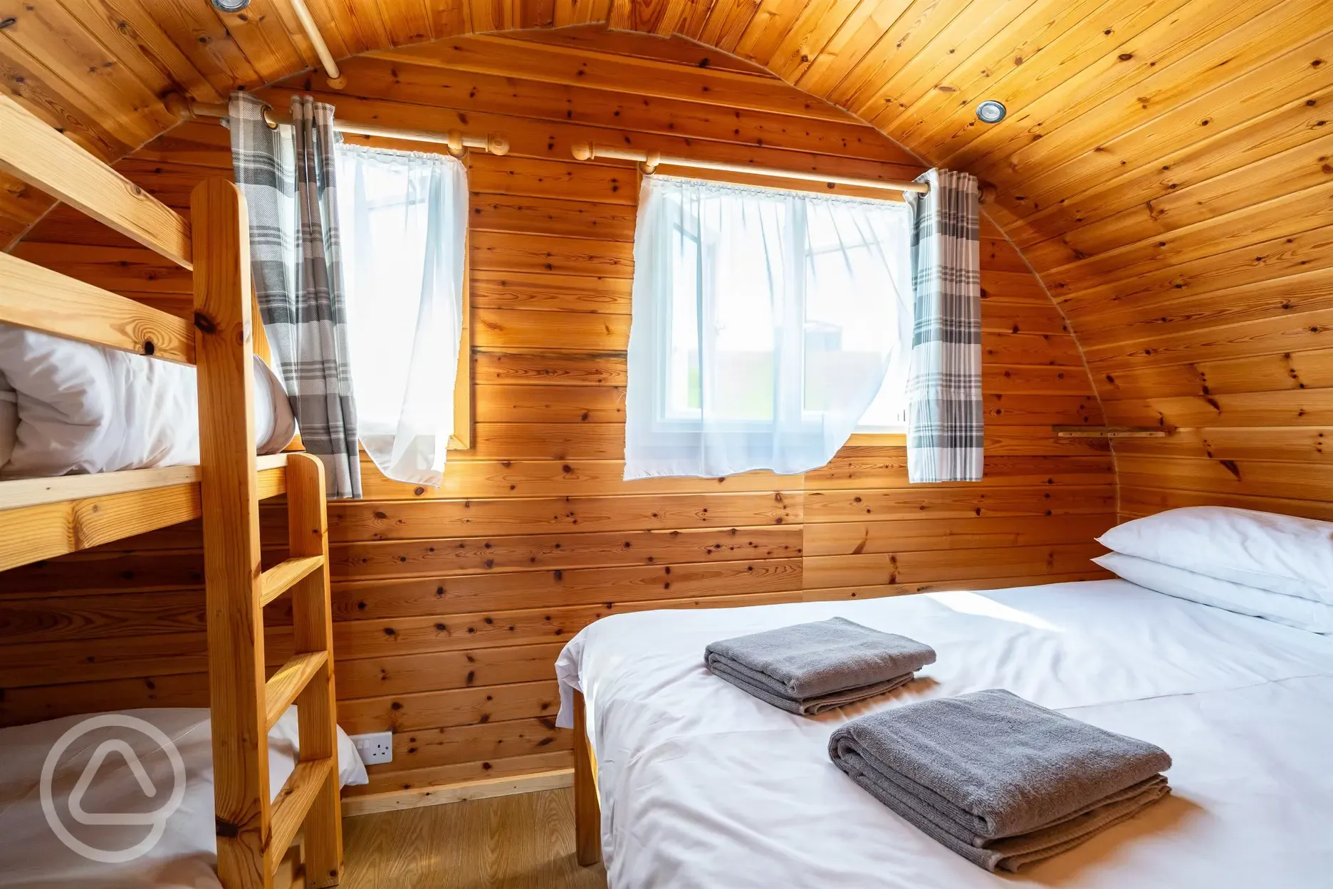 Glamping pod bedroom