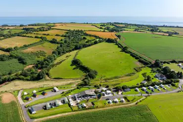 Aerial of the campsite and coast