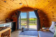 Glamping pod interior and views Glamping pod interior and views