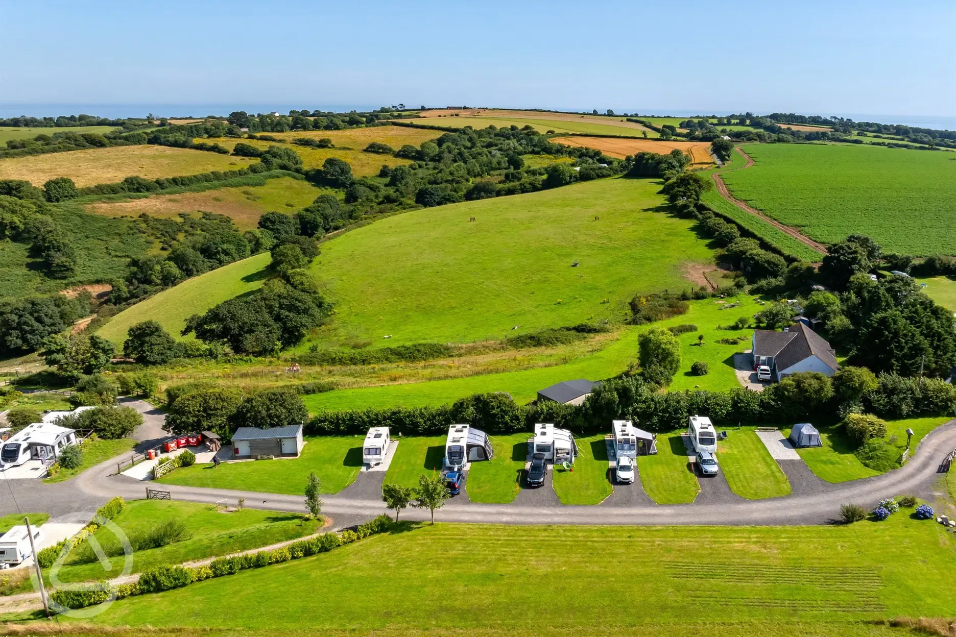 Aerial of the campsite and coast