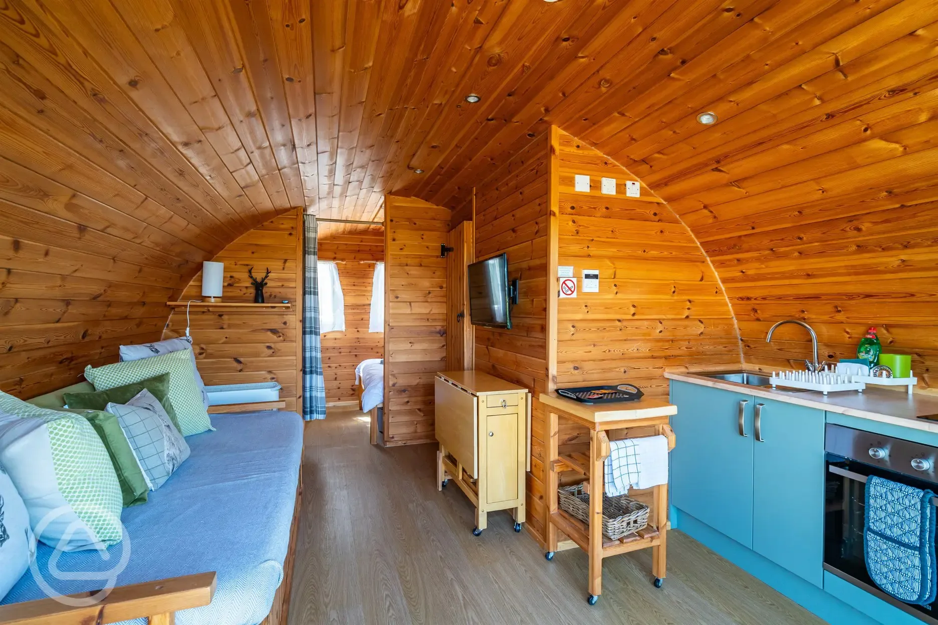 Glamping pod interior