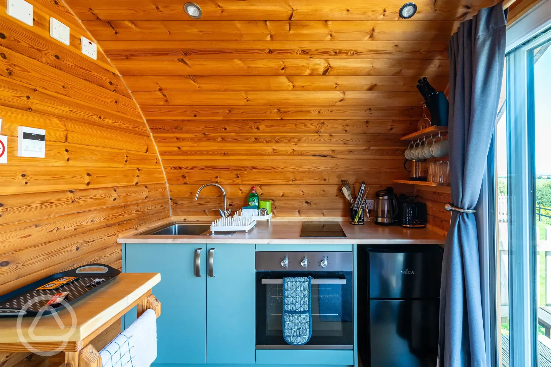 Glamping pod kitchenette