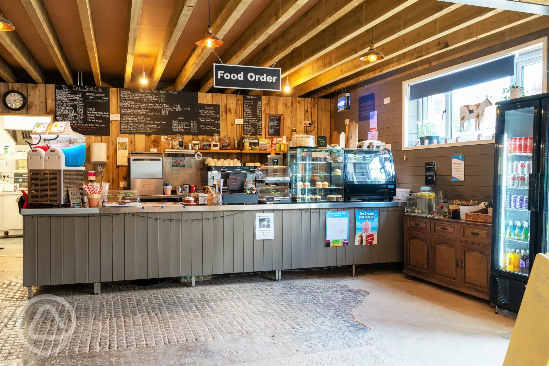 Farm shop and cafe interior, open daily