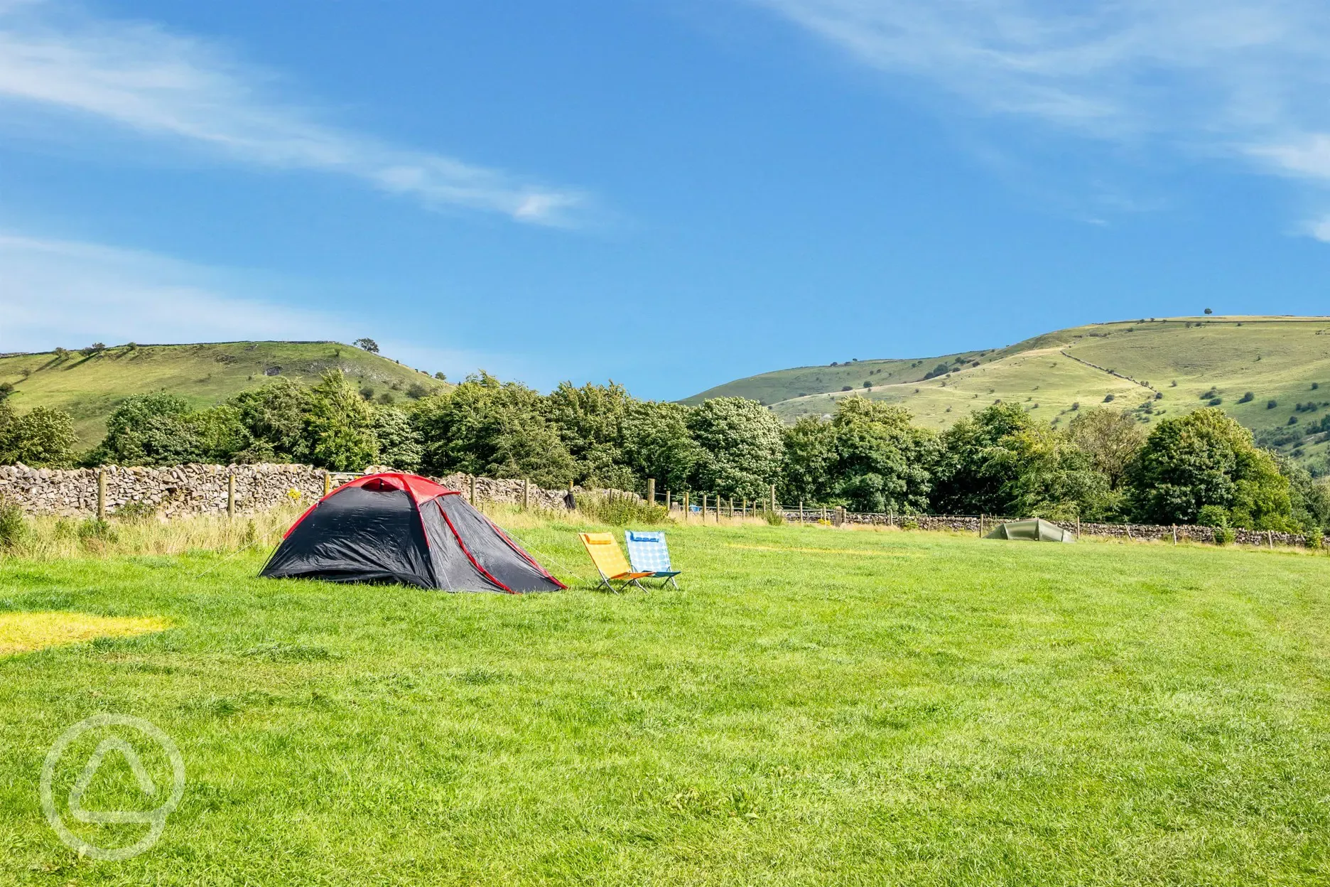 Non electric grass tent pitches at Beltonville Farm with countryside views