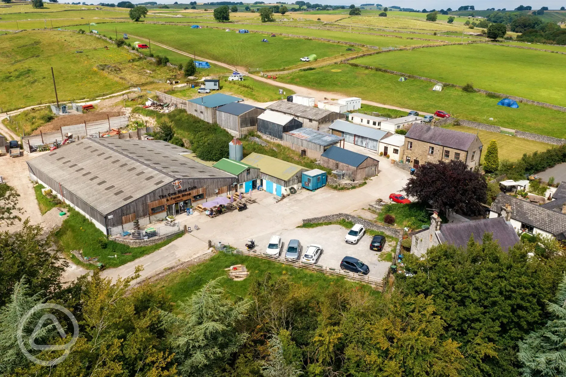 Aerial view of the farm