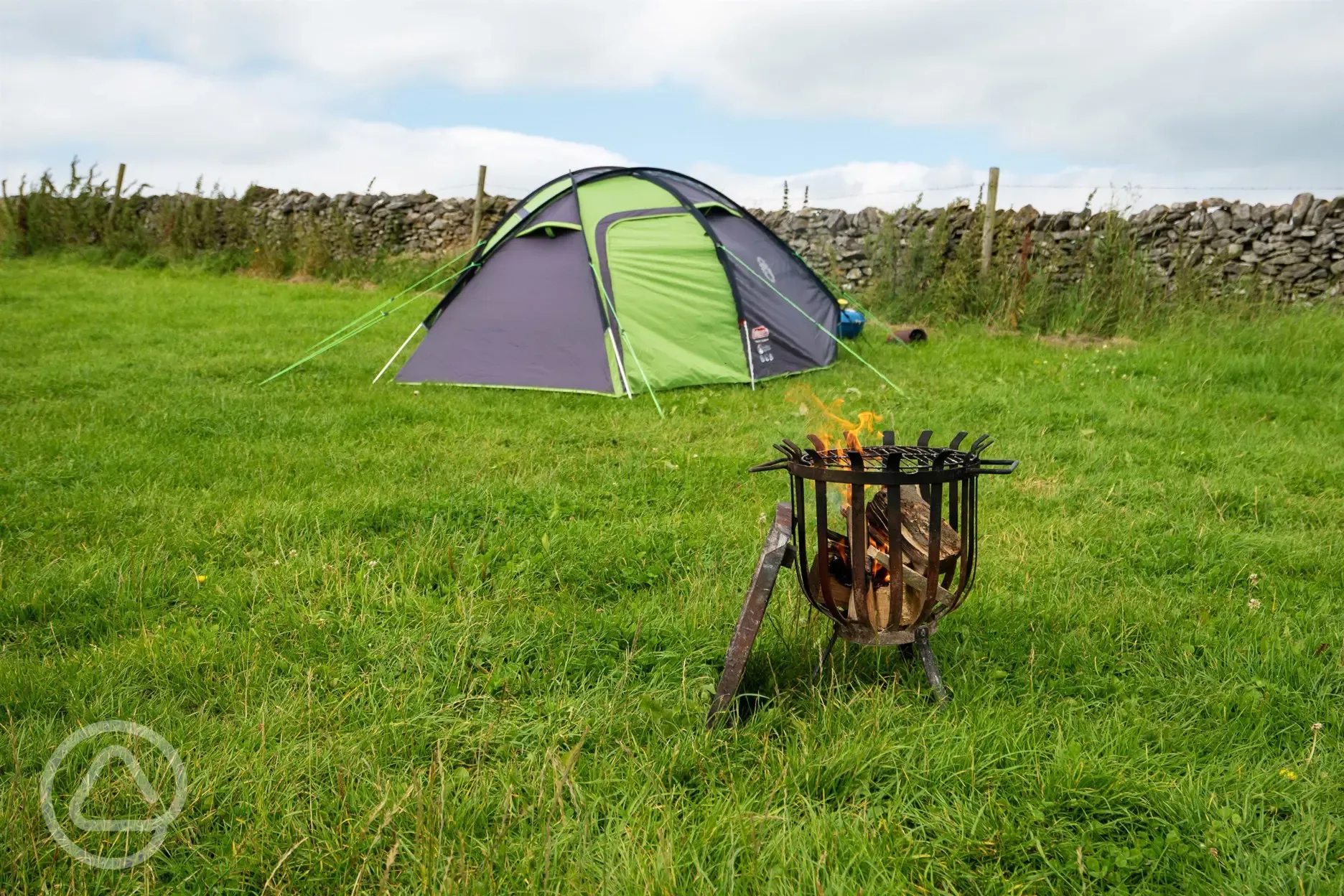 Fire pit on non electric grass pitches, available to hire