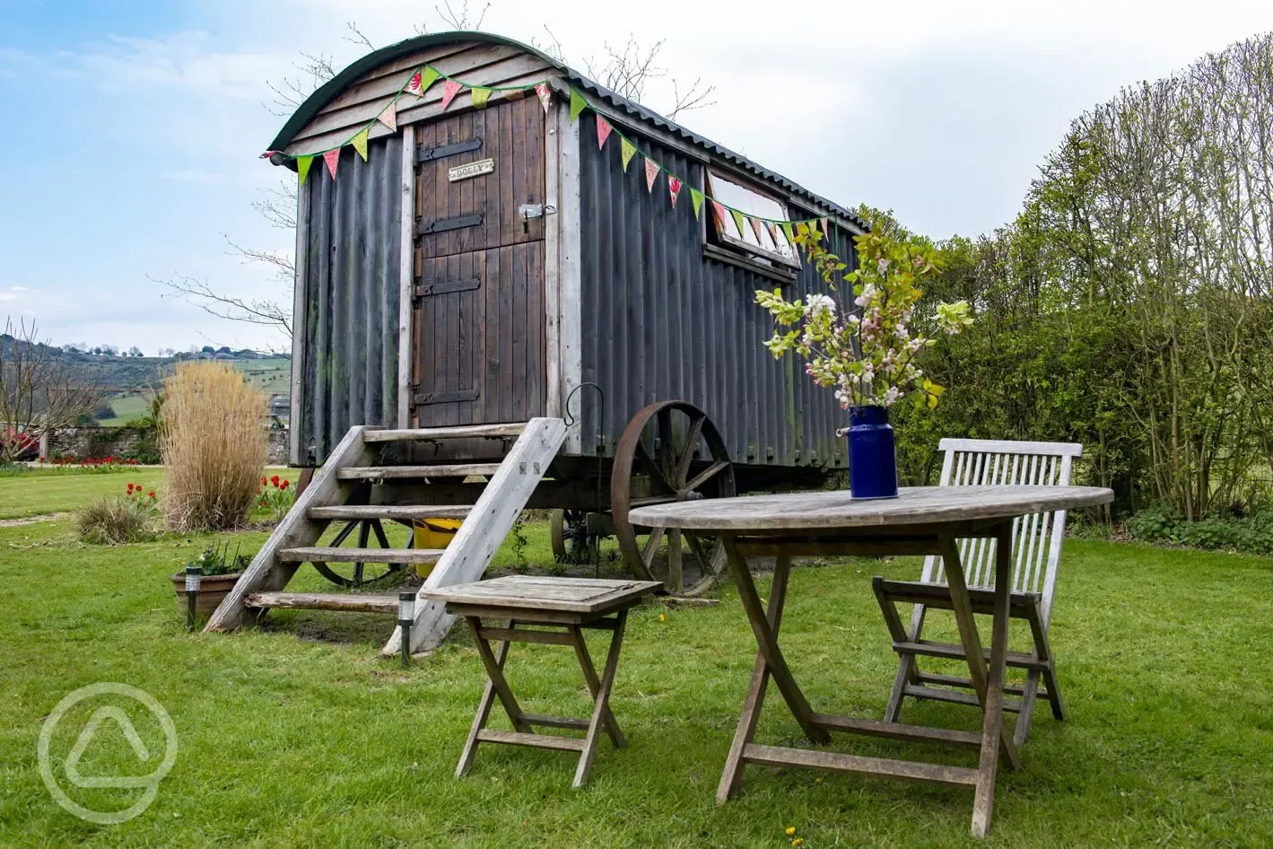 Exterior of shepherd's hut