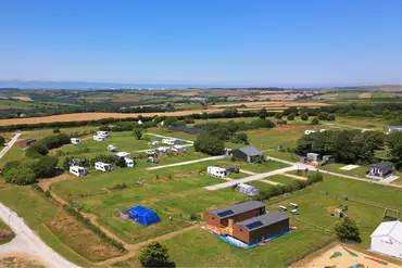 Aerial view of grass pitches