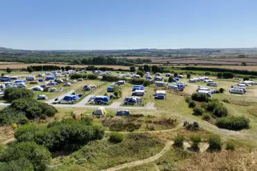 Aerial view of grass pitches
