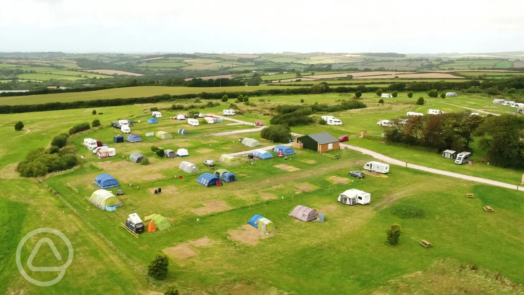 Aerial view of grass pitches