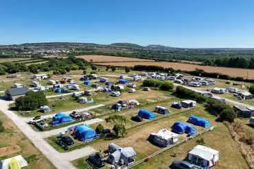 Aerial view of grass pitches
