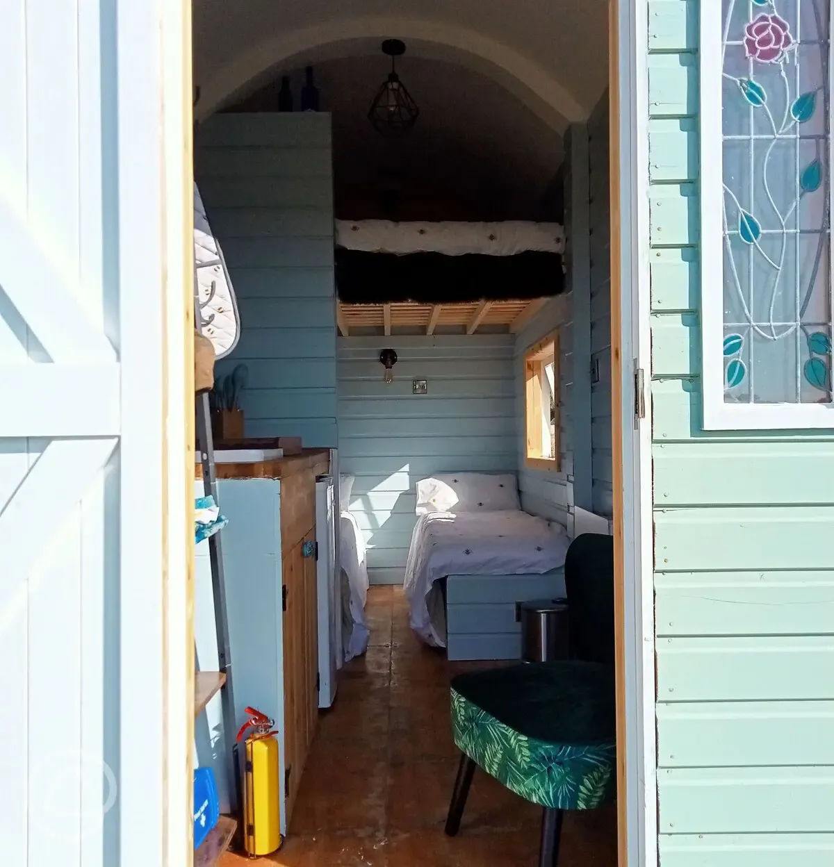 Shepherd's hut interior