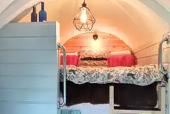 Shepherd's hut super king bunk bed