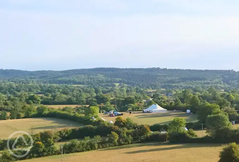 View to Sunnyhill Campsite and the surrounding countryside