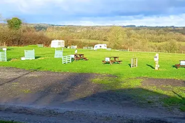 Electric hardstanding 7m x 7m pitches with 16 amp hook ups