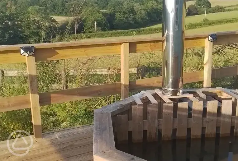 Shepherd's hut private hot tub