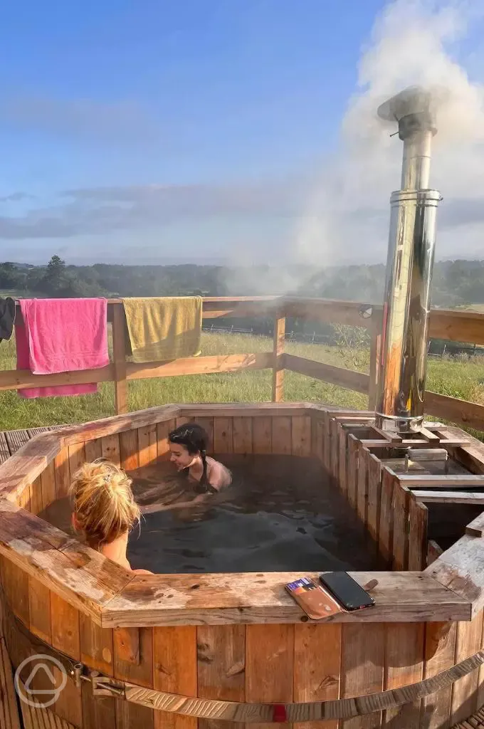 Shepherd's hut private hot tub