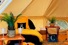 Luxury furnished bell tent interior